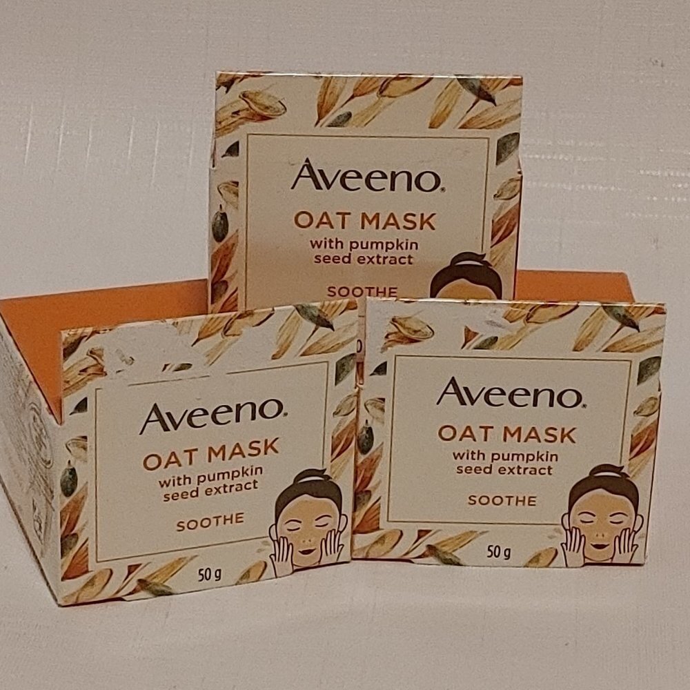 AVEENO OAT MASK LOT with PUMPKIN SEED EXTRACT Sooth your skin LOT of 3